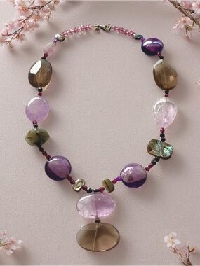 Silpada Mixed Gemstone Necklace 16” inches with 2” inch drop
